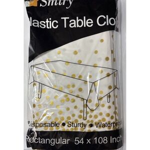 Disposable Table Cloth 12 Pack, 54 x 108 Inch Waterproof Plastic Tablecloth, ...